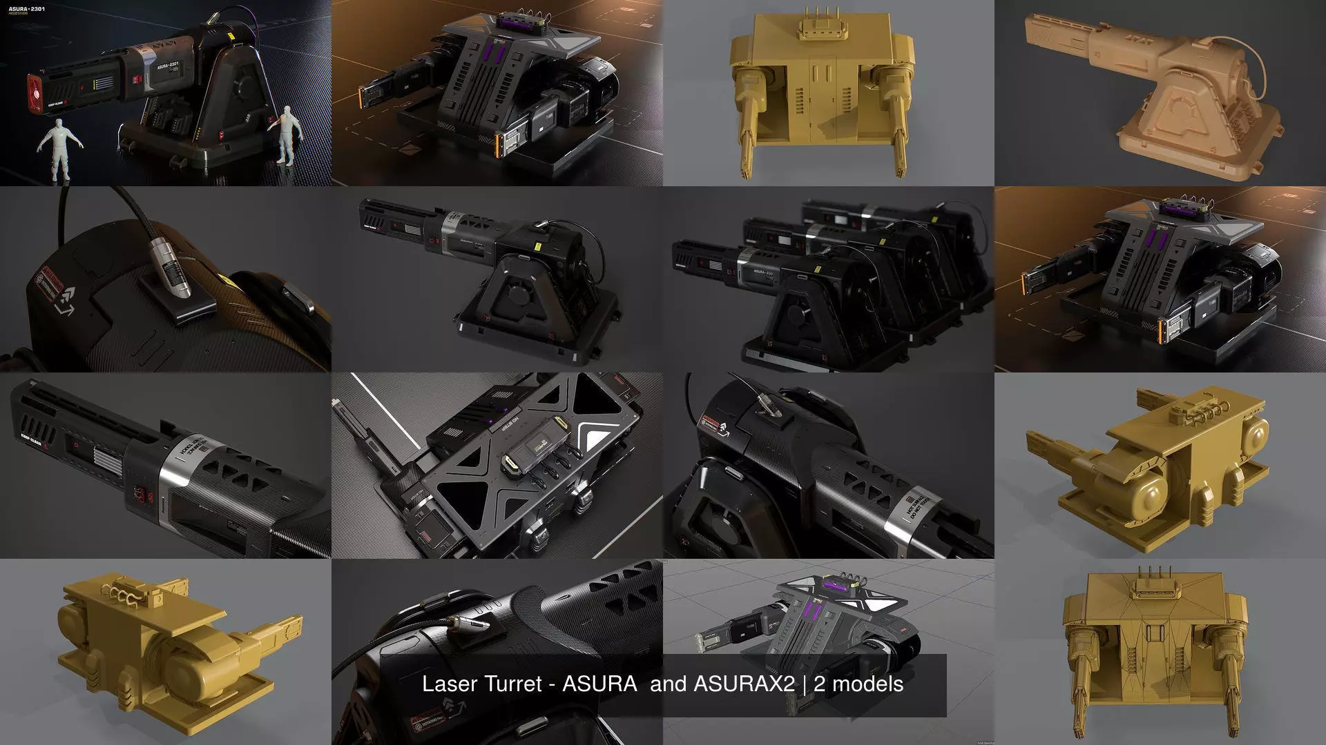 Laser Turret - ASURA  and ASURAX2 3D Model Collection_1
