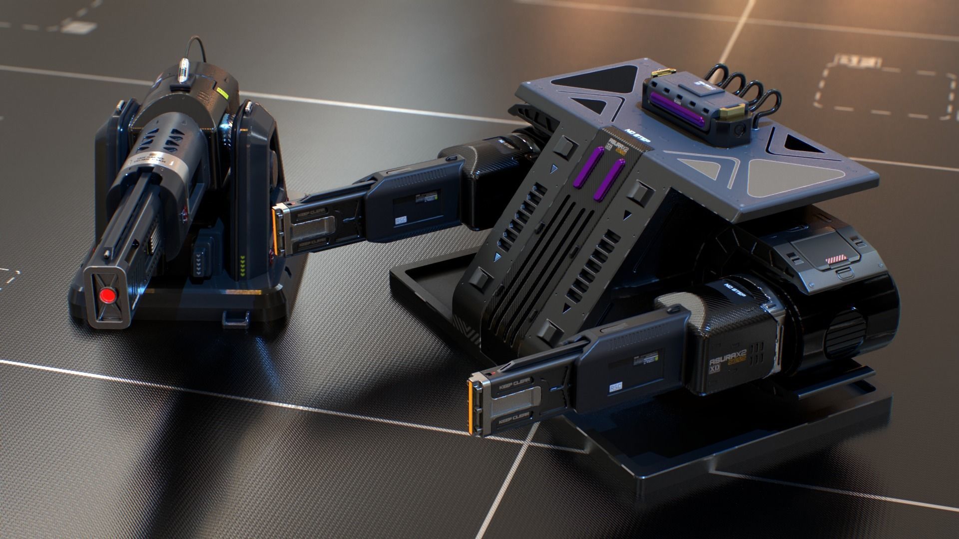 Laser Turret - ASURA  and ASURAX2 3D Model Collection_2