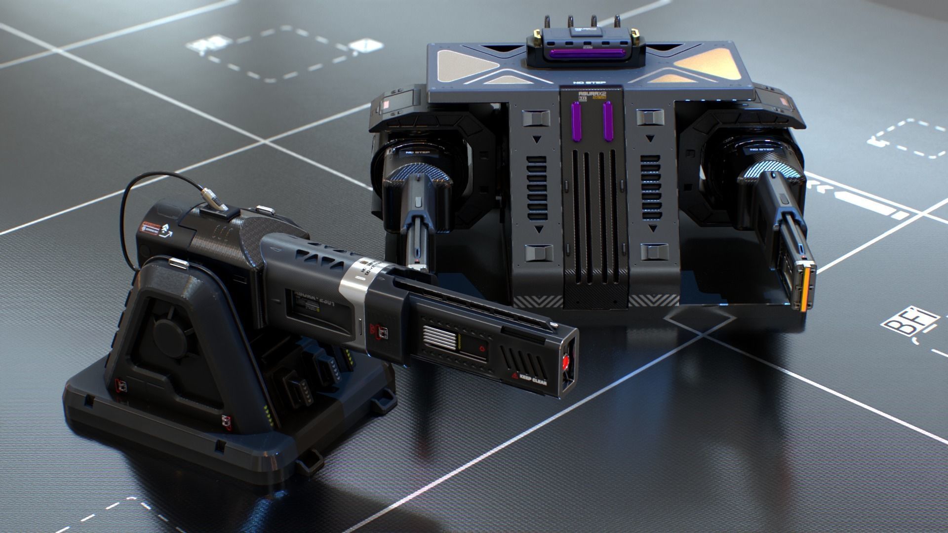 Laser Turret - ASURA  and ASURAX2 3D Model Collection_3