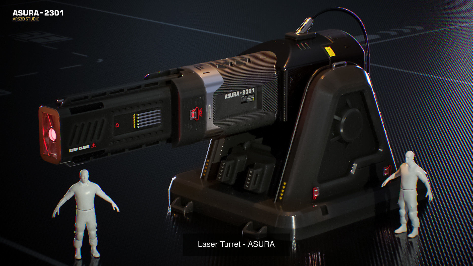 Laser Turret - ASURA  and ASURAX2 3D Model Collection_5