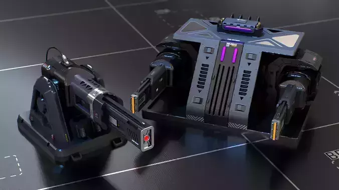 Laser Turret - ASURA  and ASURAX2 3D Model Collection