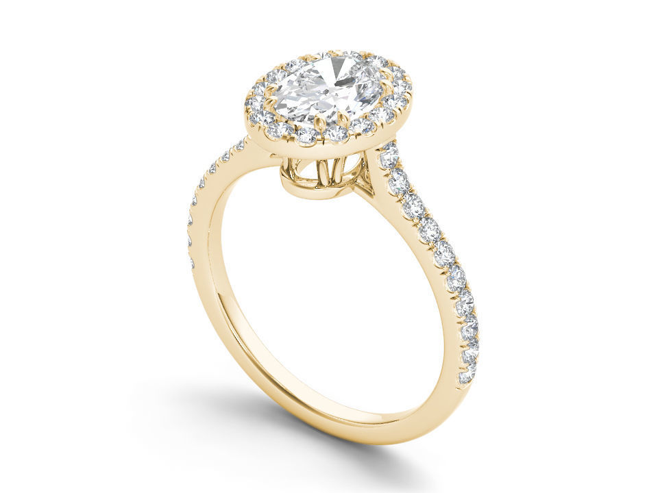 Solitaire ring model 3D print model_7
