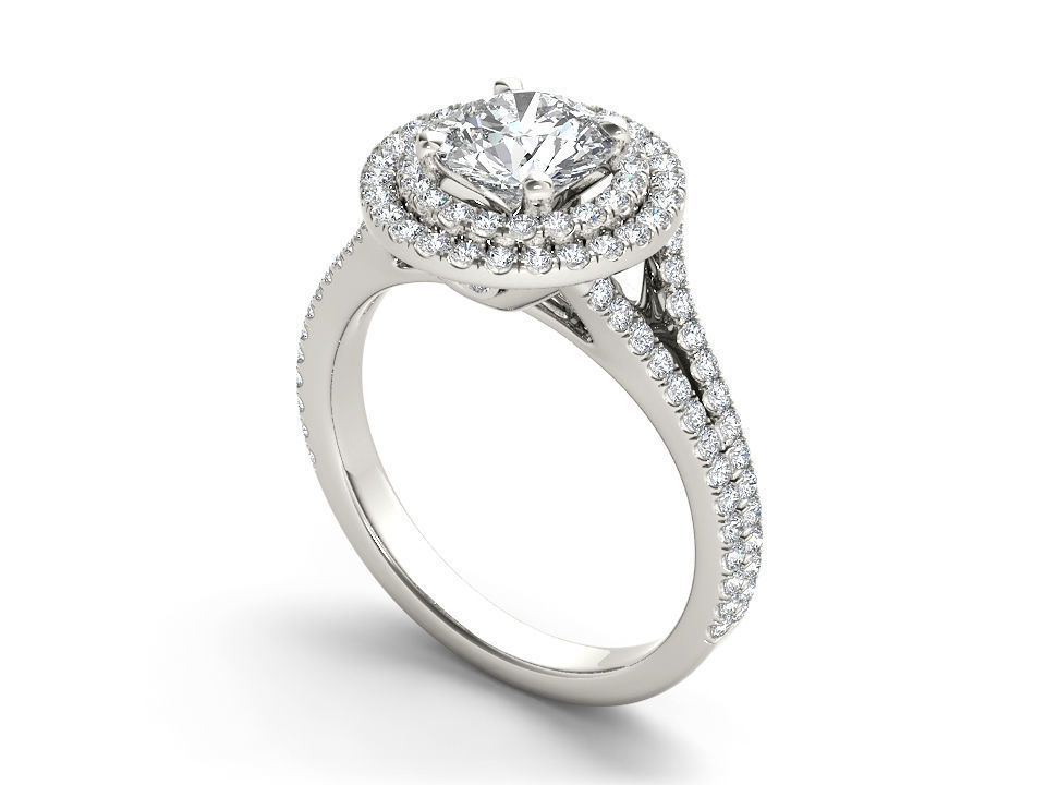 Solitaire ring model 3D print model_5