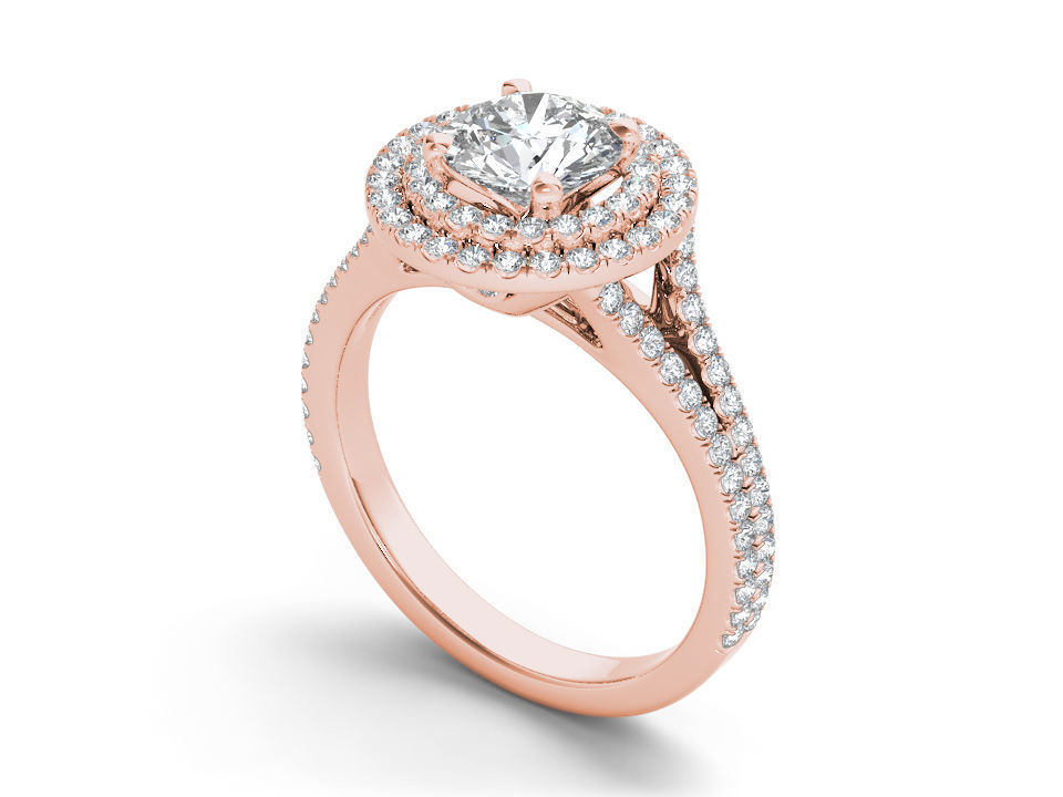 Solitaire ring model 3D print model_1