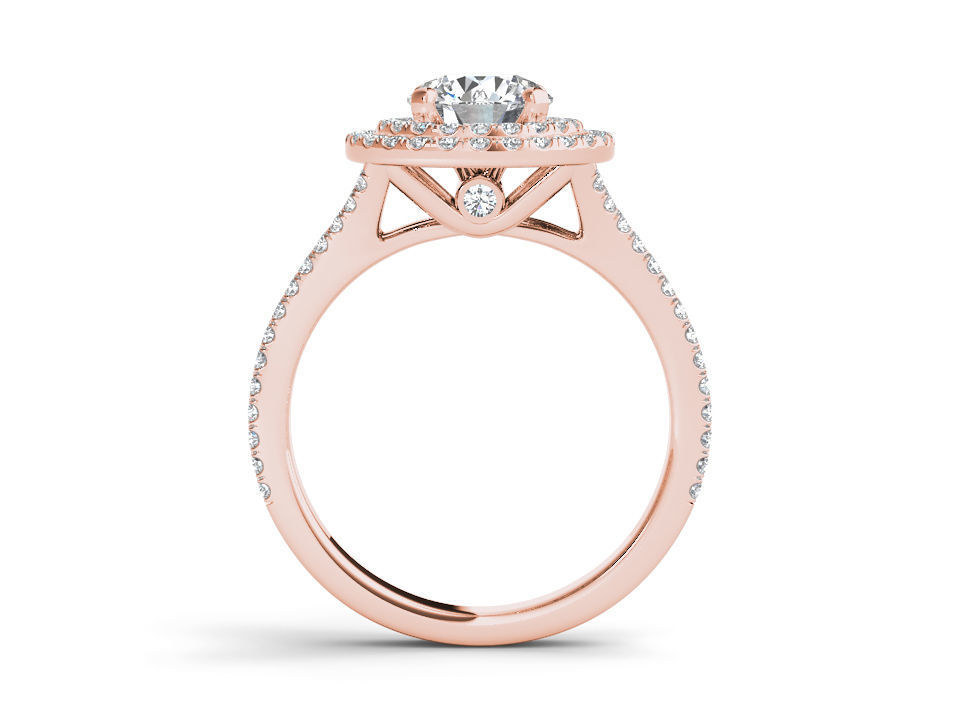 Solitaire ring model 3D print model_2