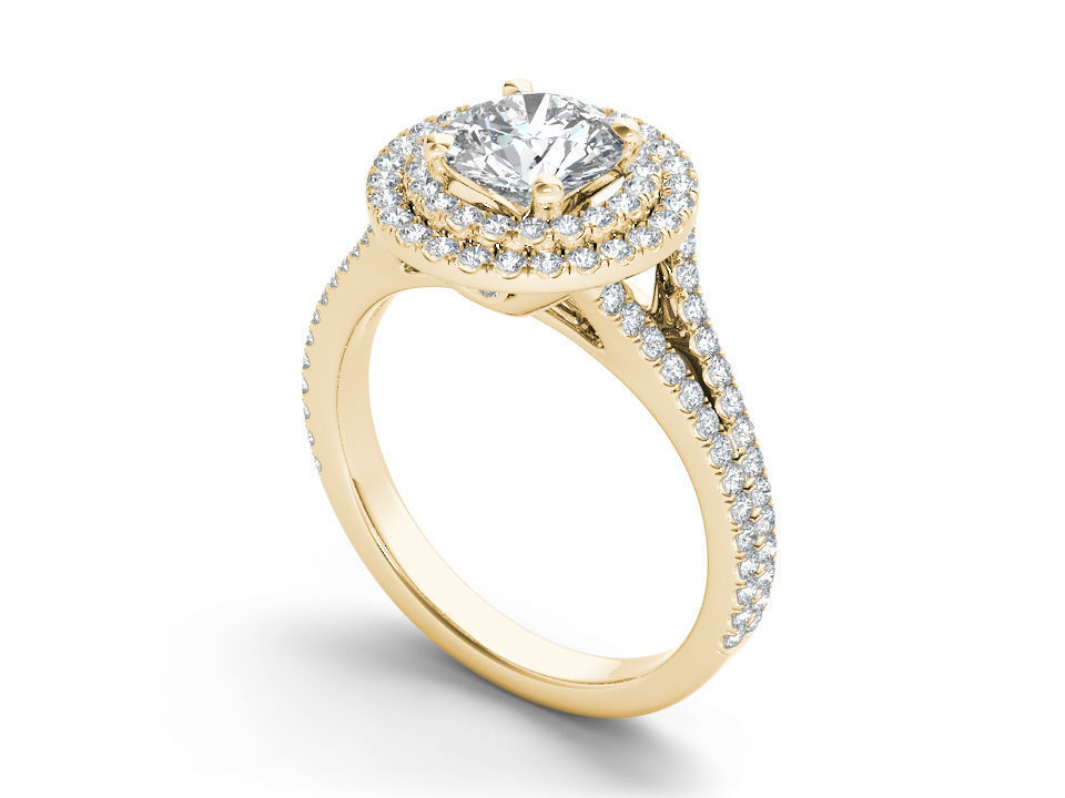 Solitaire ring model 3D print model_7