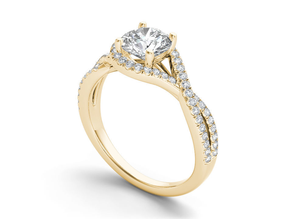 Solitaire ring model 3D print model_7
