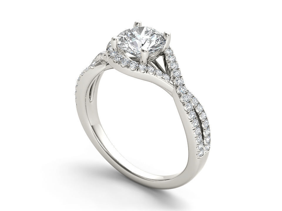 Solitaire ring model 3D print model_5