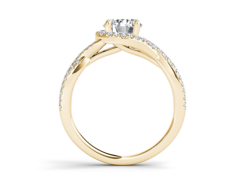Solitaire ring model 3D print model_8
