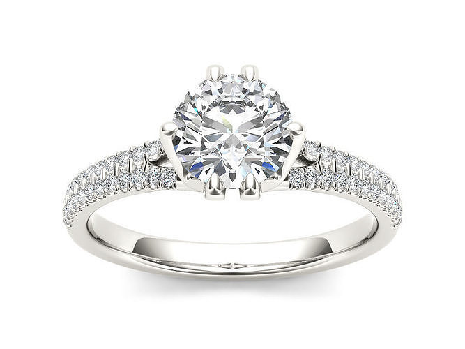 Solitaire ring model 3D print model
