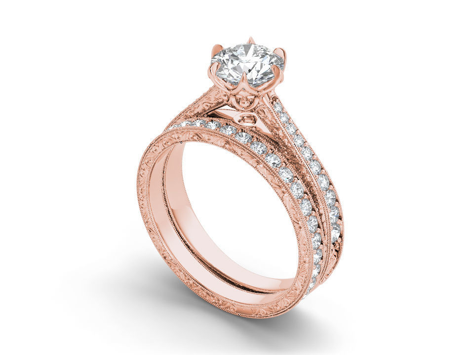 Solitaire ring model 3D print model_1