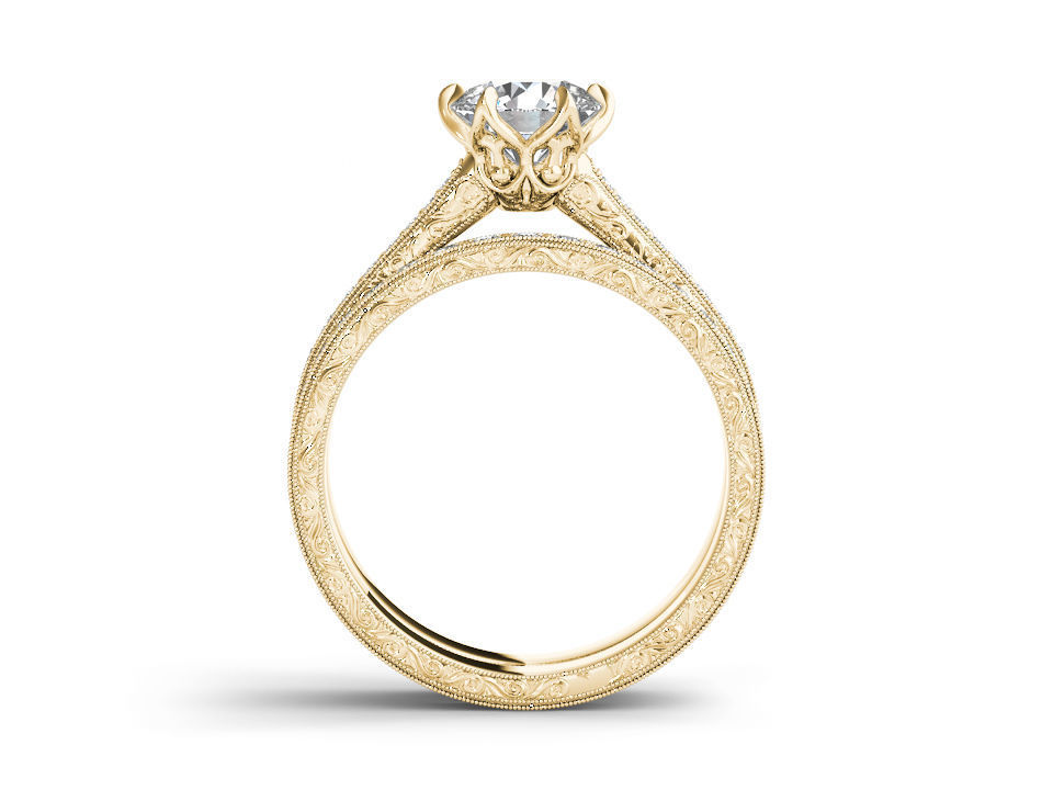 Solitaire ring model 3D print model_8