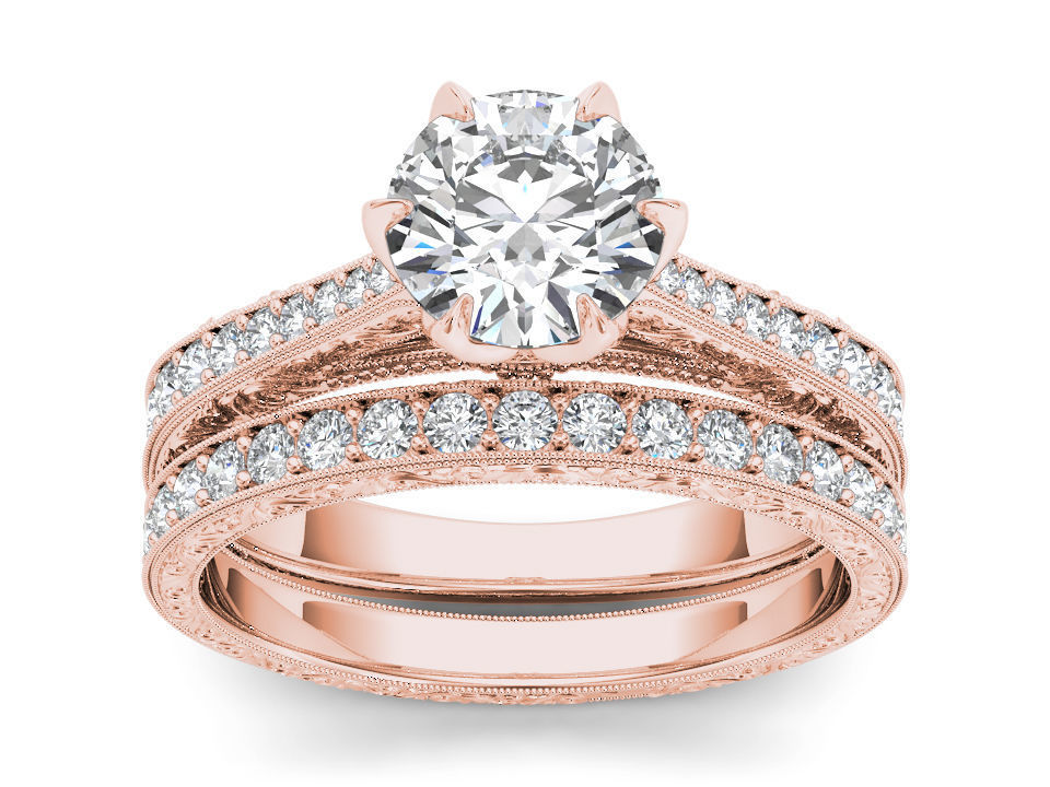 Solitaire ring model 3D print model_3