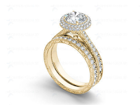Solitaire ring model 3D print model_7