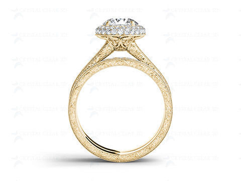 Solitaire ring model 3D print model_8