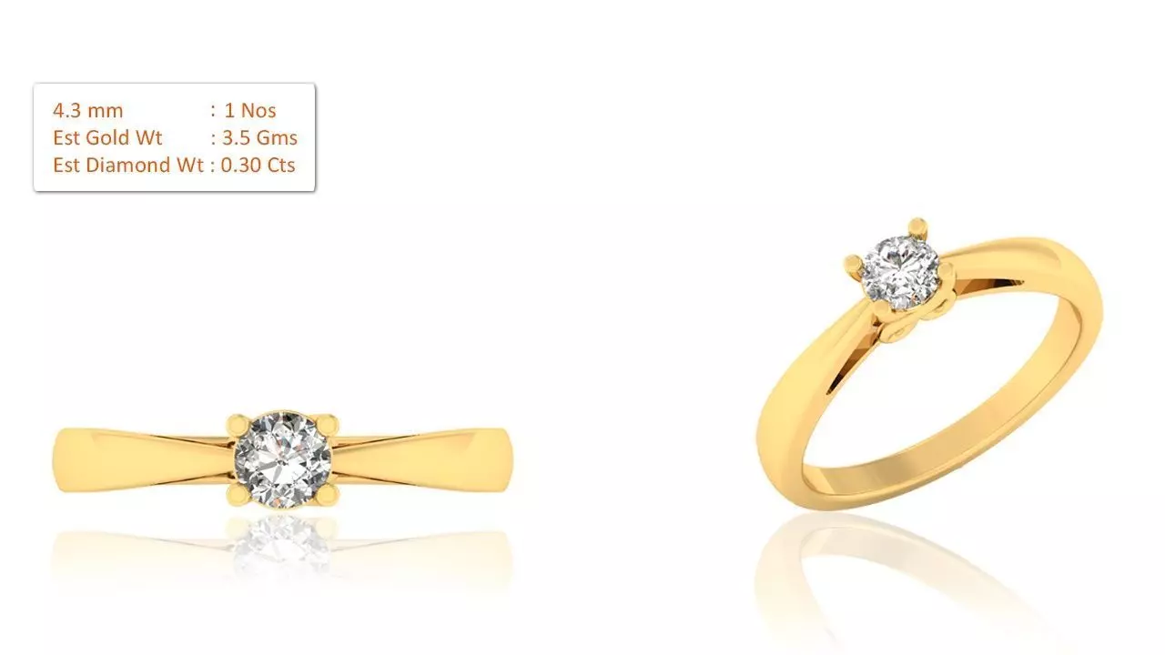 Solitaire ring model 3D print model