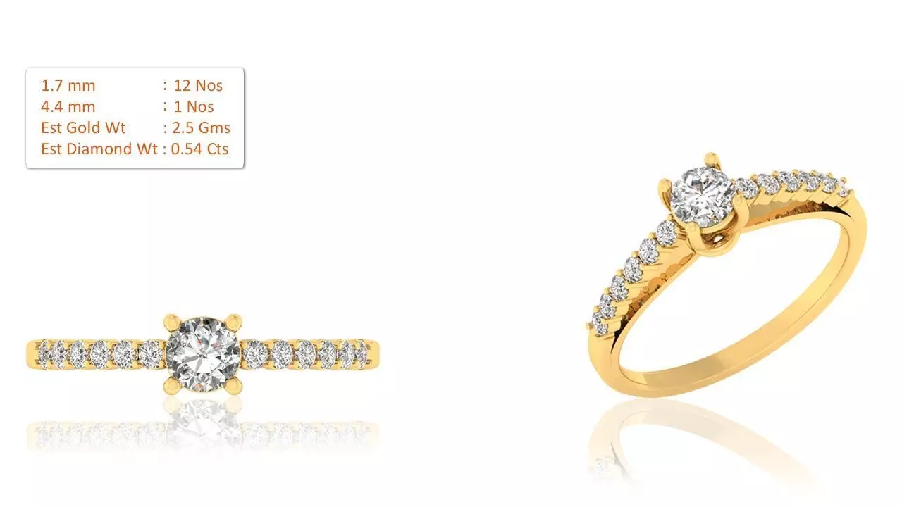 Solitaire ring model 3D print model