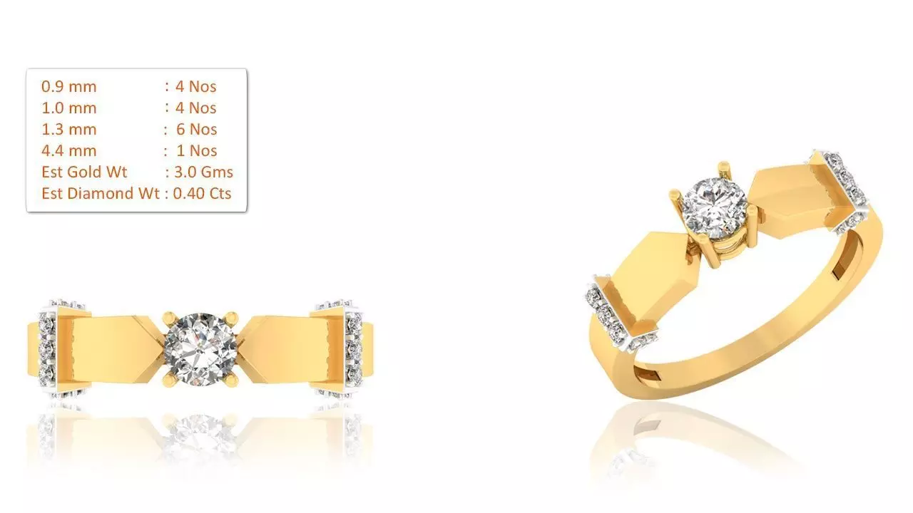 Solitaire ring model 3D print model