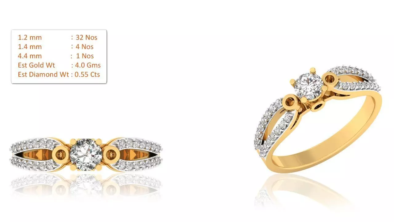 Solitaire ring model 3D print model_0