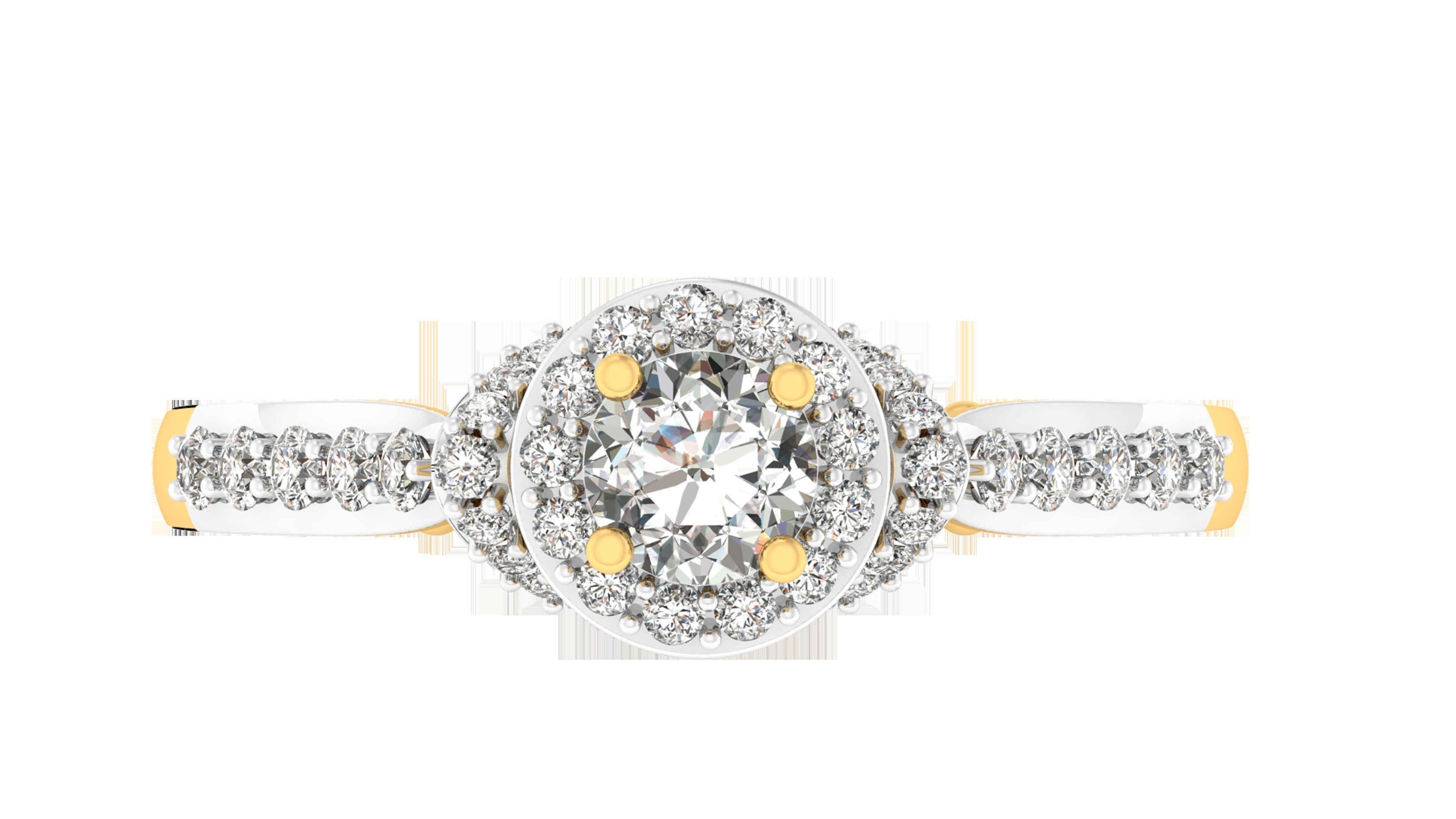 Solitaire ring model 3D print model_2