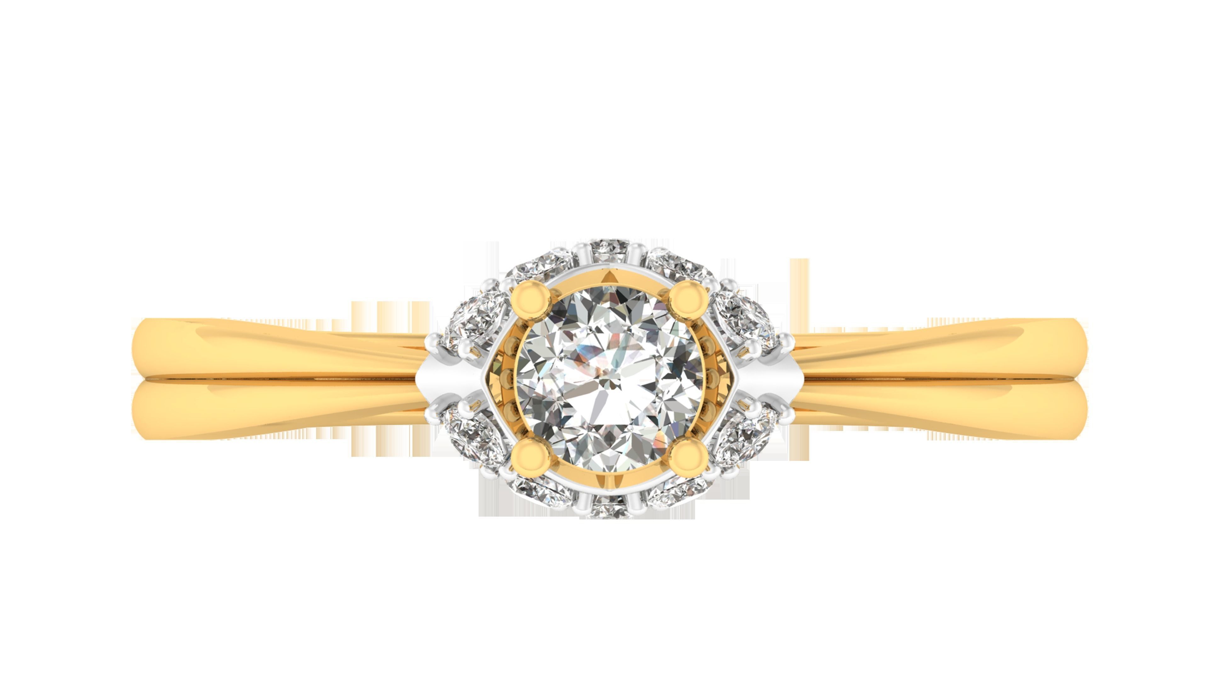 Solitaire ring model 3D print model_2