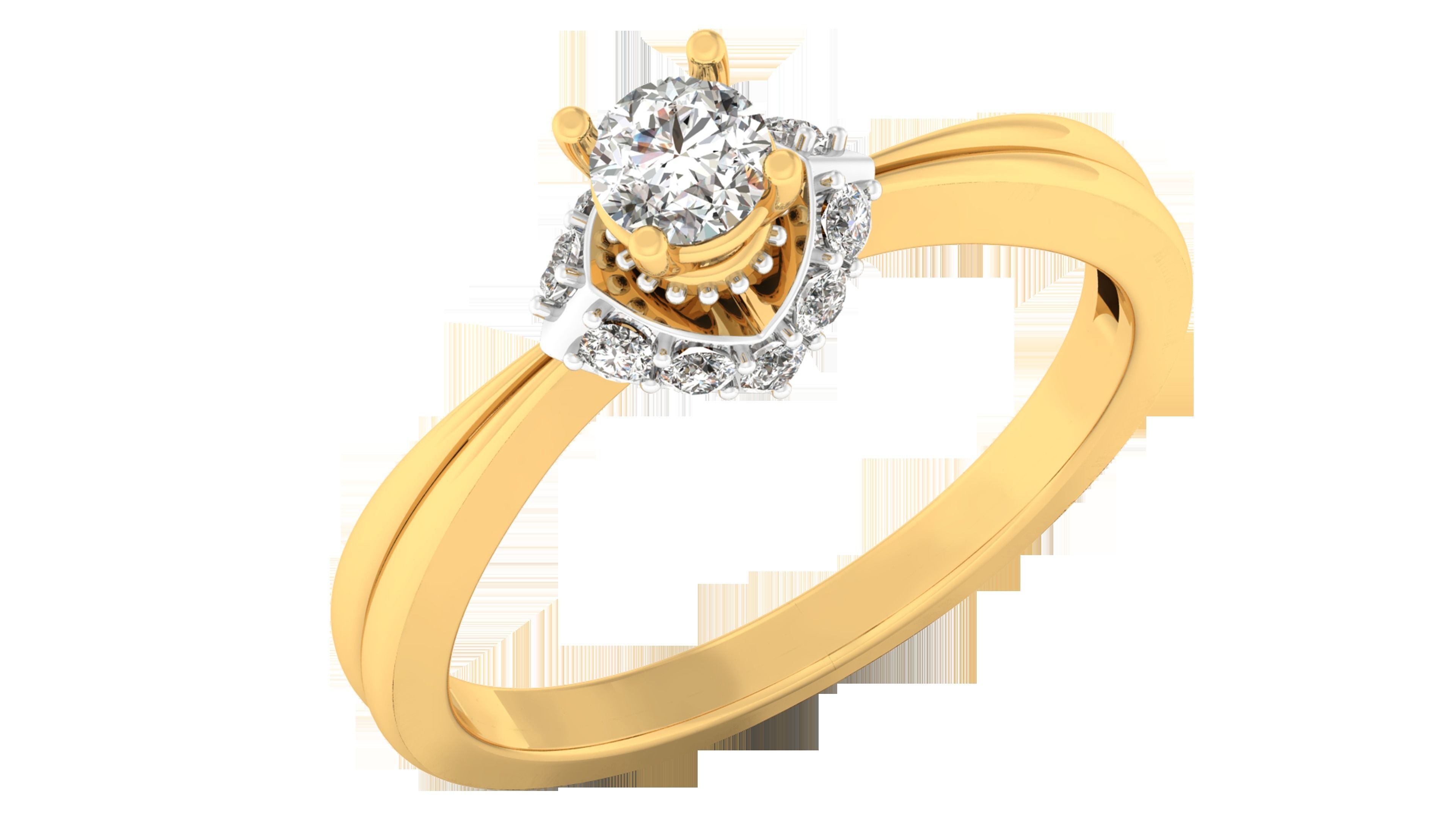 Solitaire ring model 3D print model_1