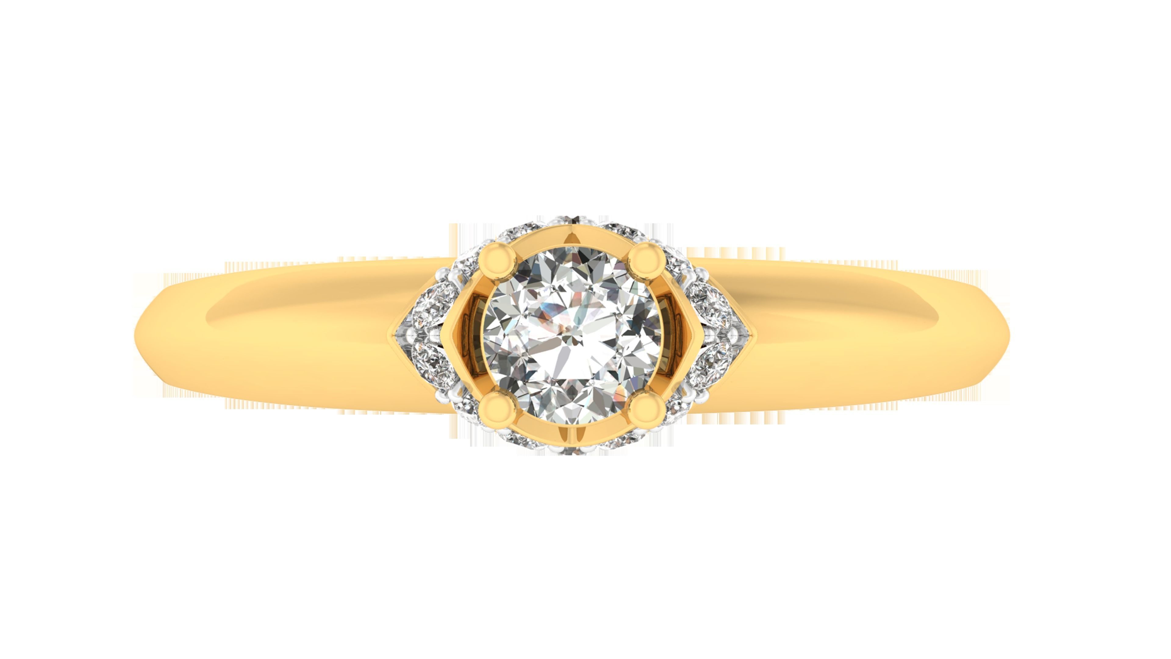 Solitaire ring model 3D print model_2