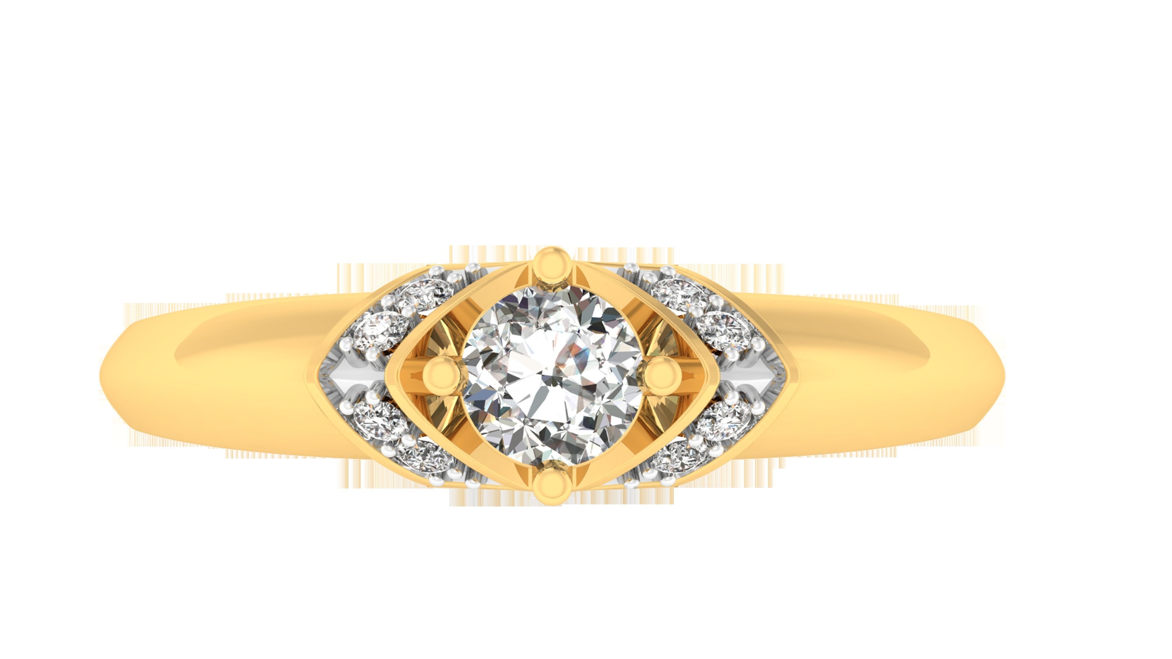 Solitaire ring model 3D print model_2