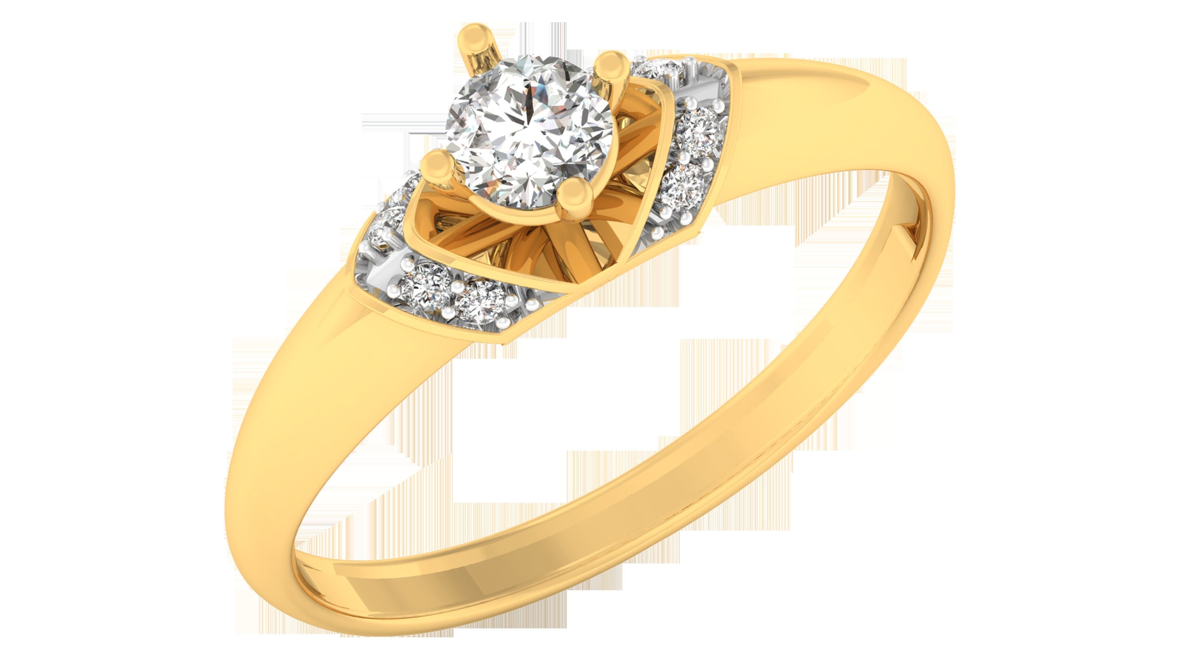 Solitaire ring model 3D print model_1