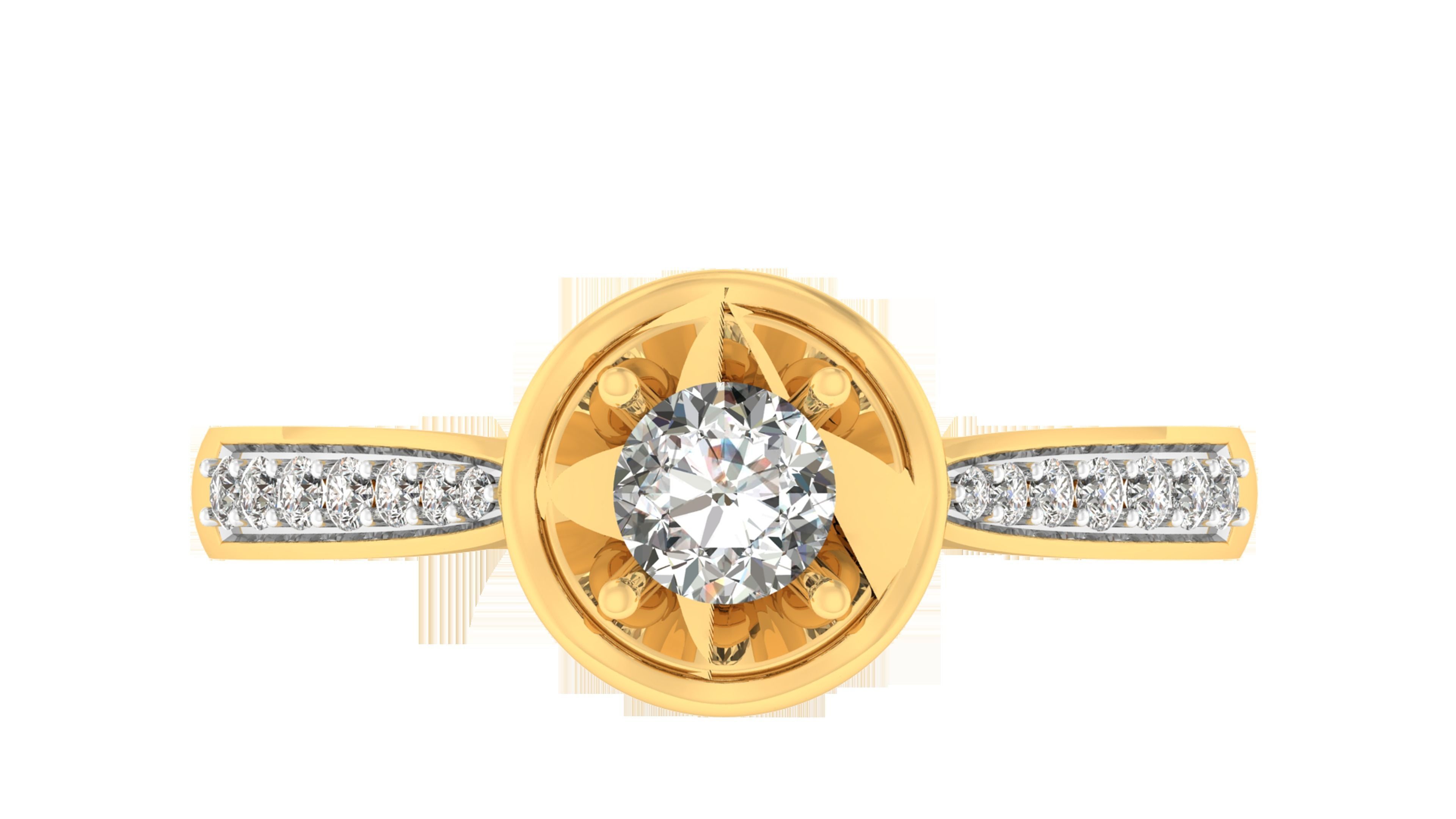 Solitaire ring model 3D print model_2