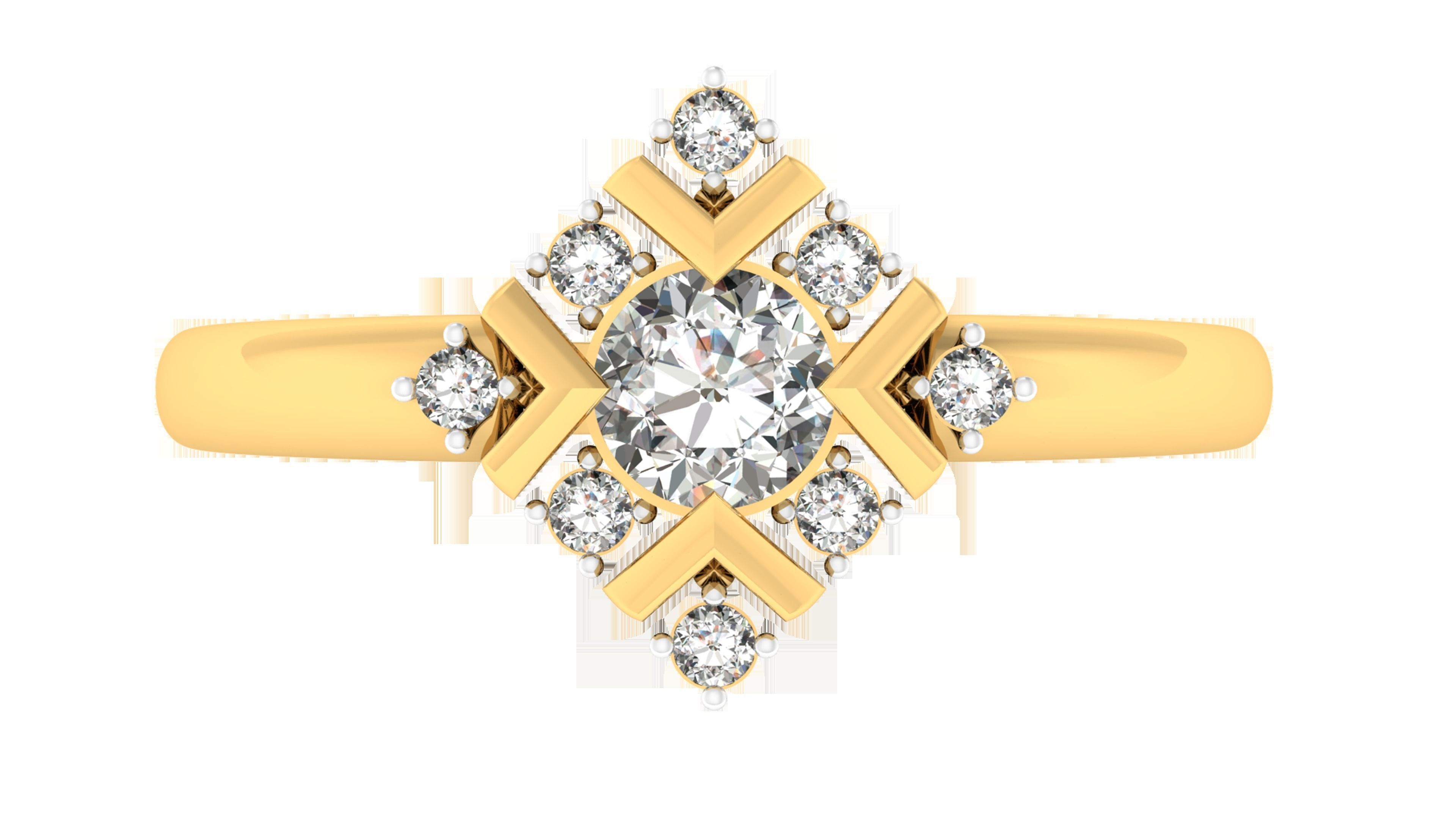 Solitaire ring model 3D print model_2