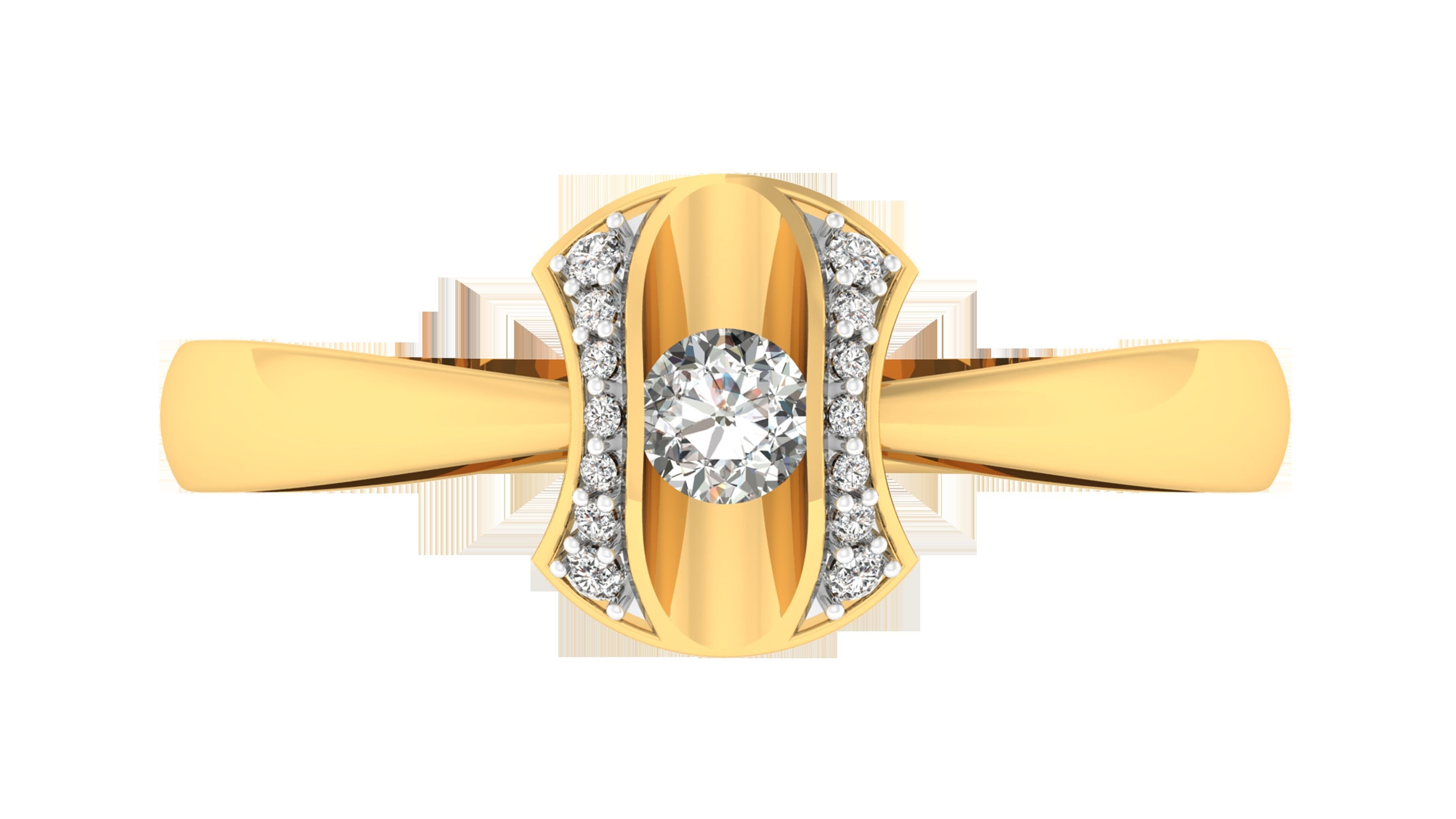 Solitaire ring model 3D print model_2