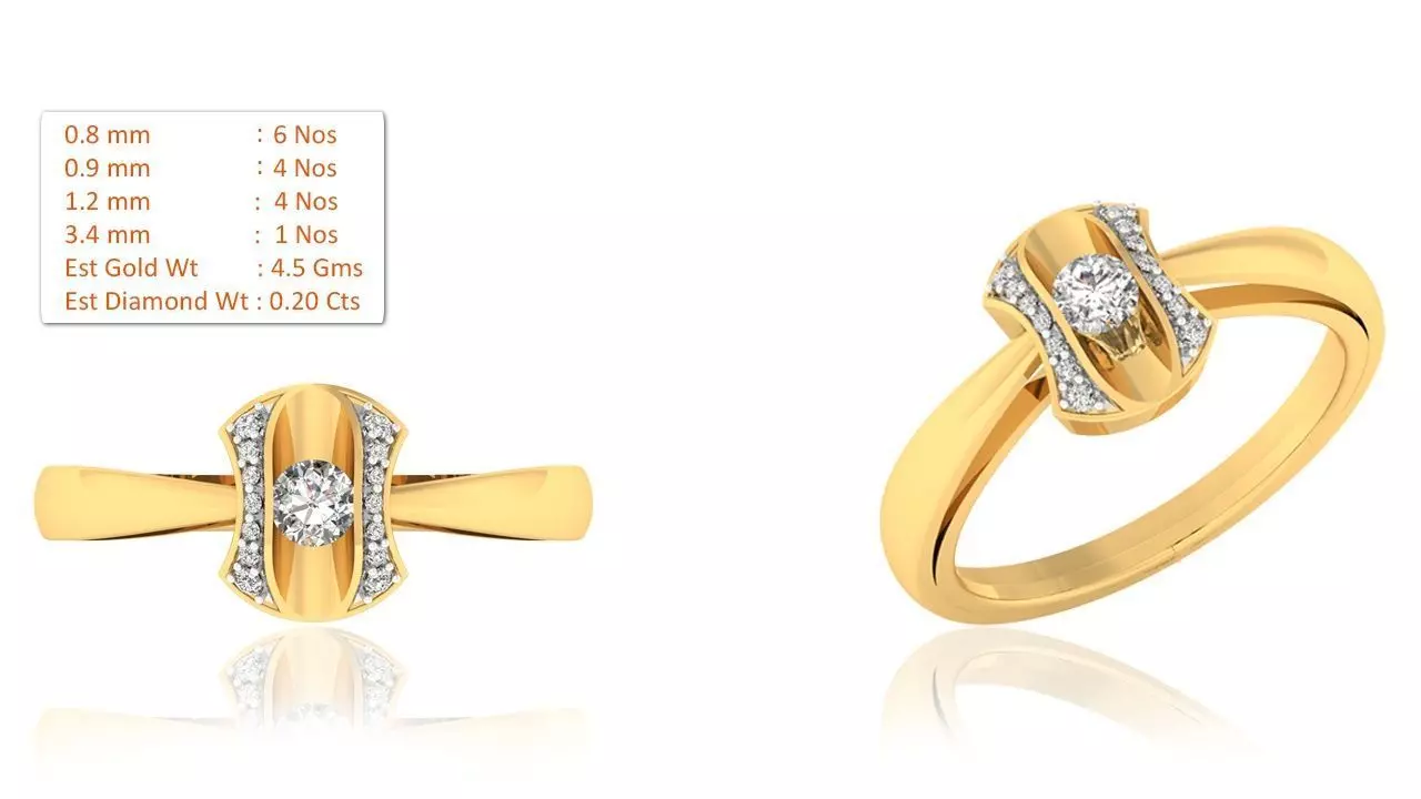 Solitaire ring model 3D print model_0