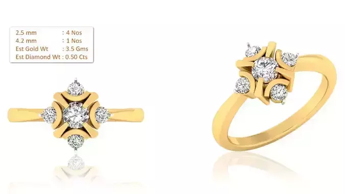 Solitaire ring model 3D print model