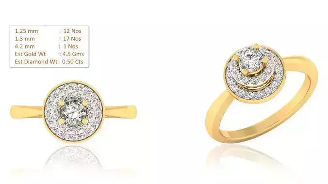 Solitaire ring model 3D print model