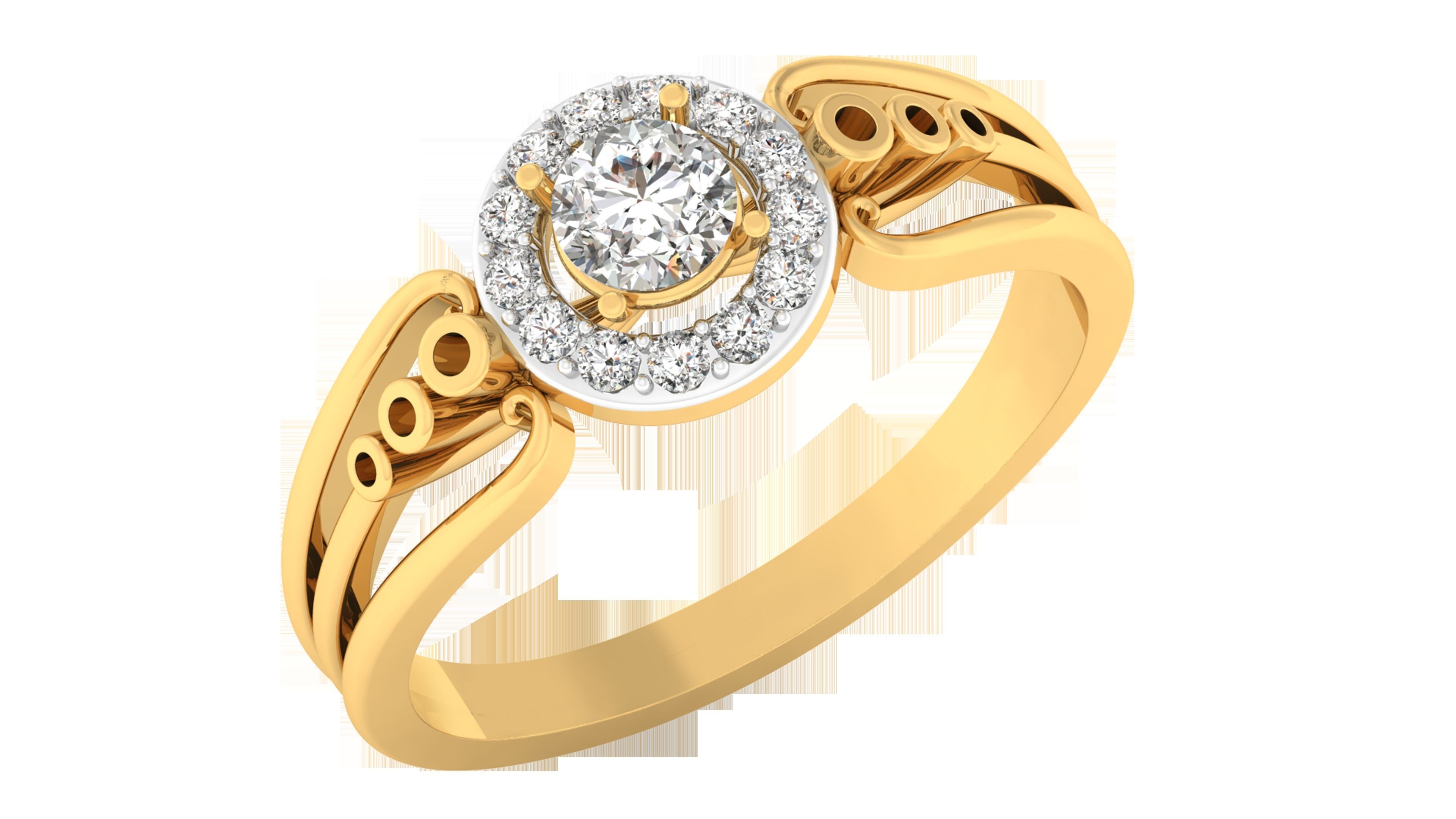 Solitaire ring model 3D print model_1