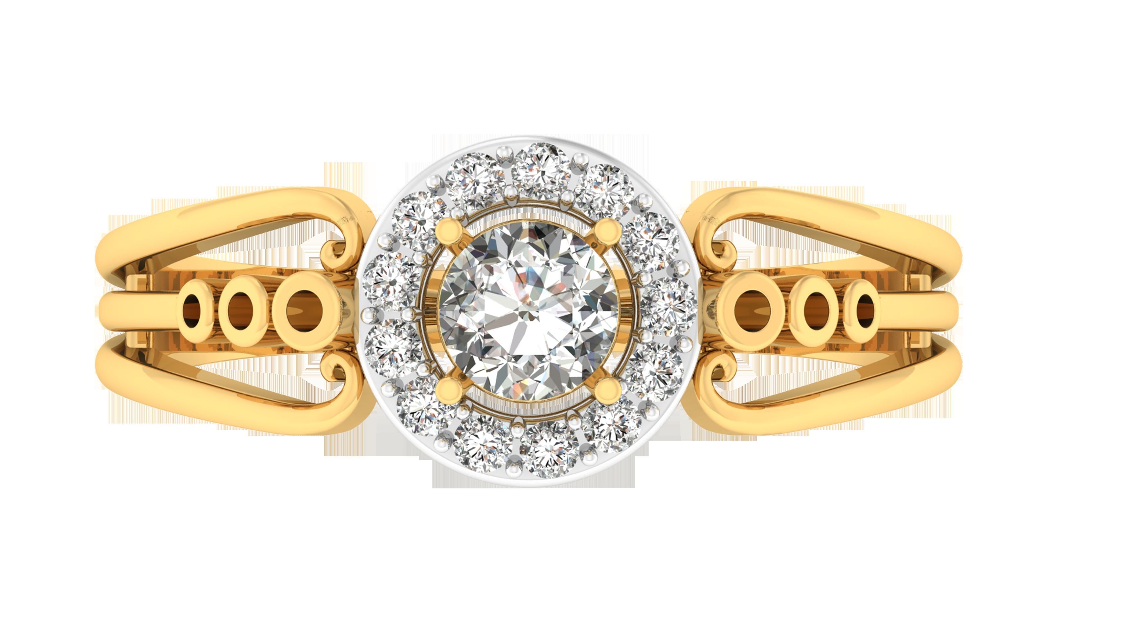 Solitaire ring model 3D print model_2