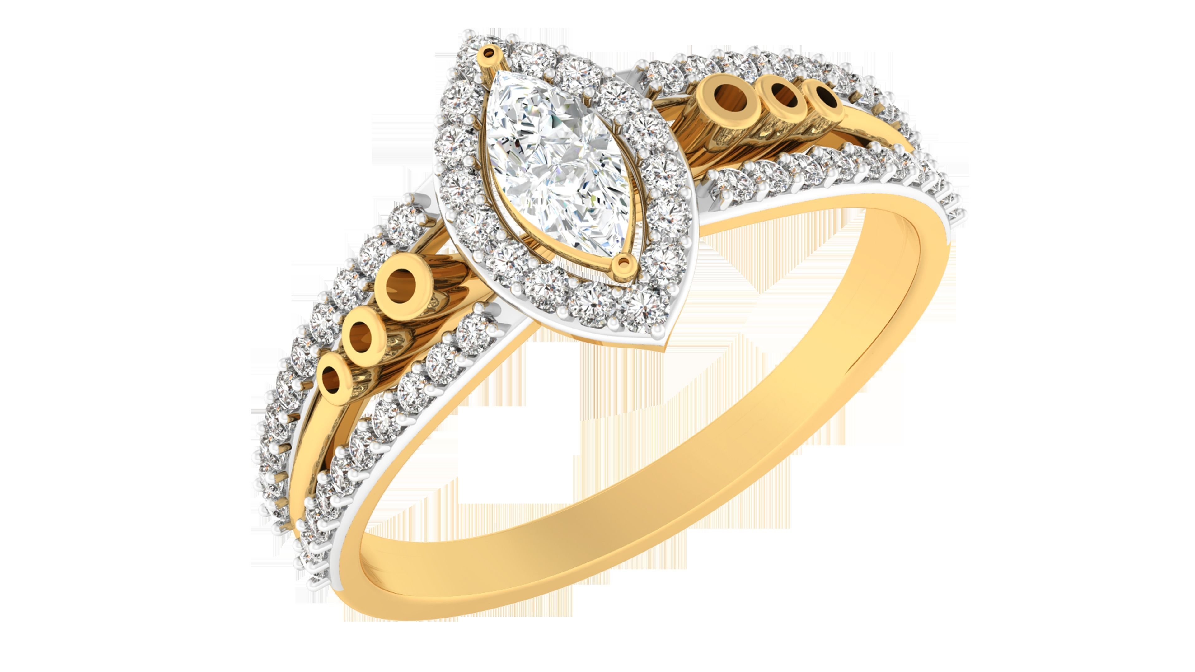 Solitaire ring model 3D print model_1