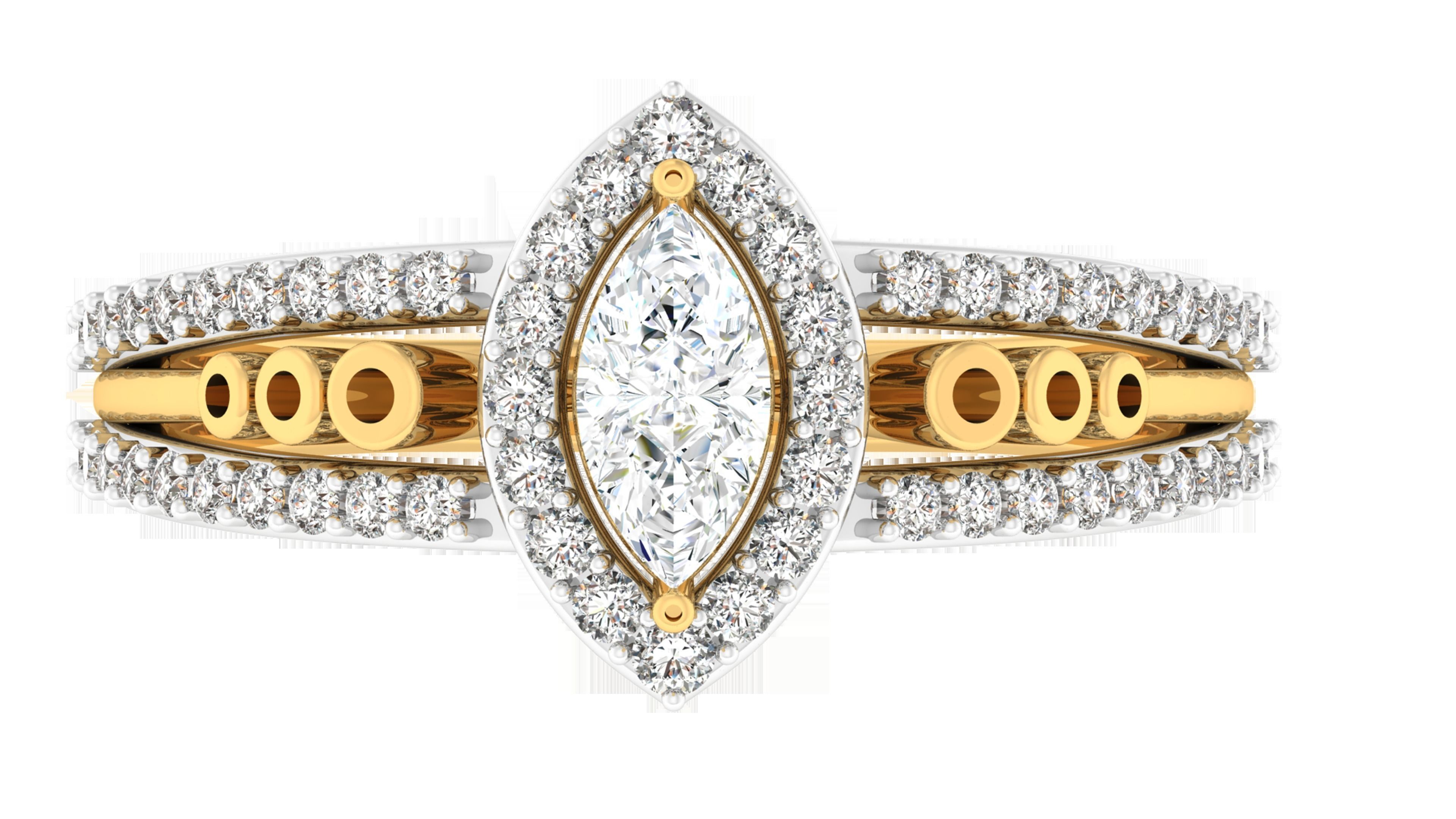 Solitaire ring model 3D print model_2