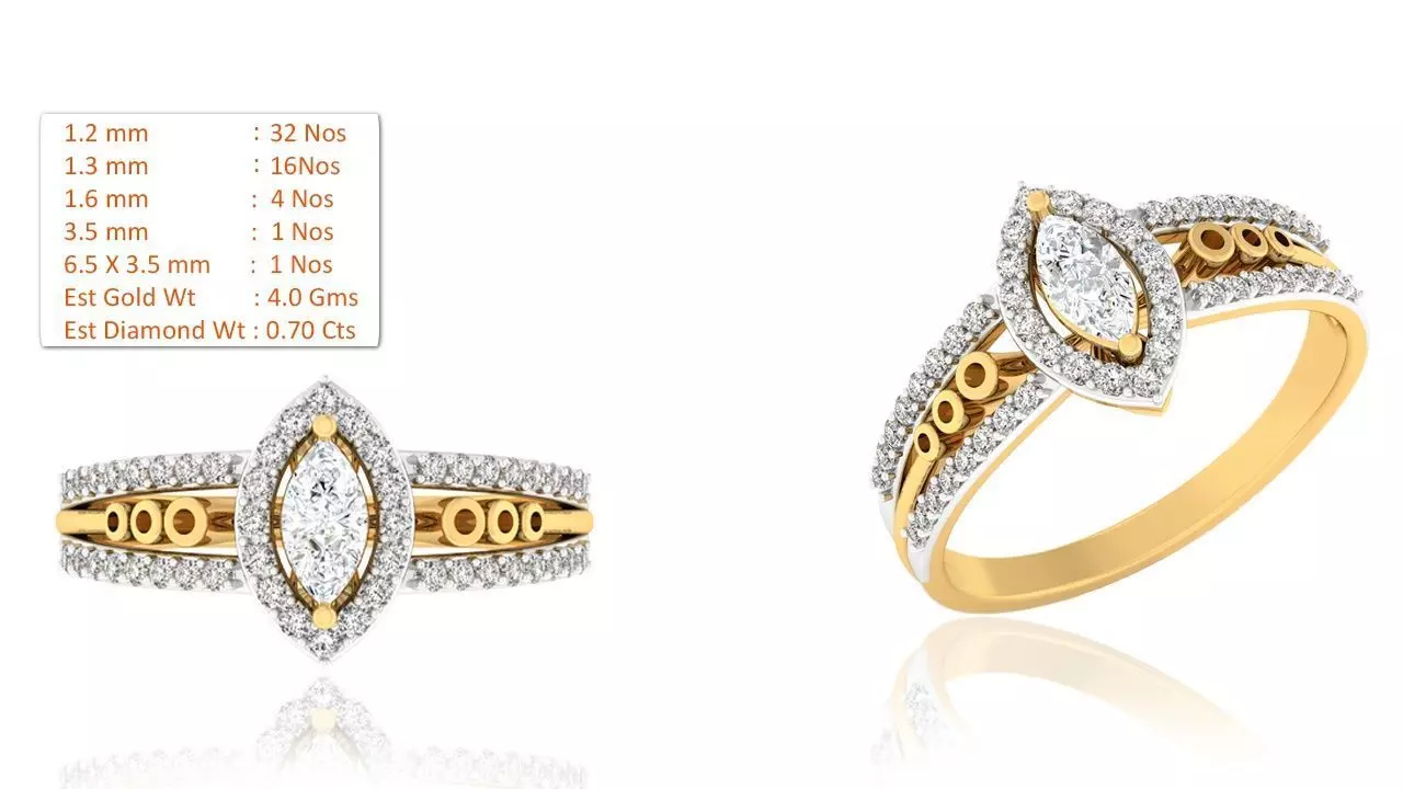 Solitaire ring model 3D print model_0