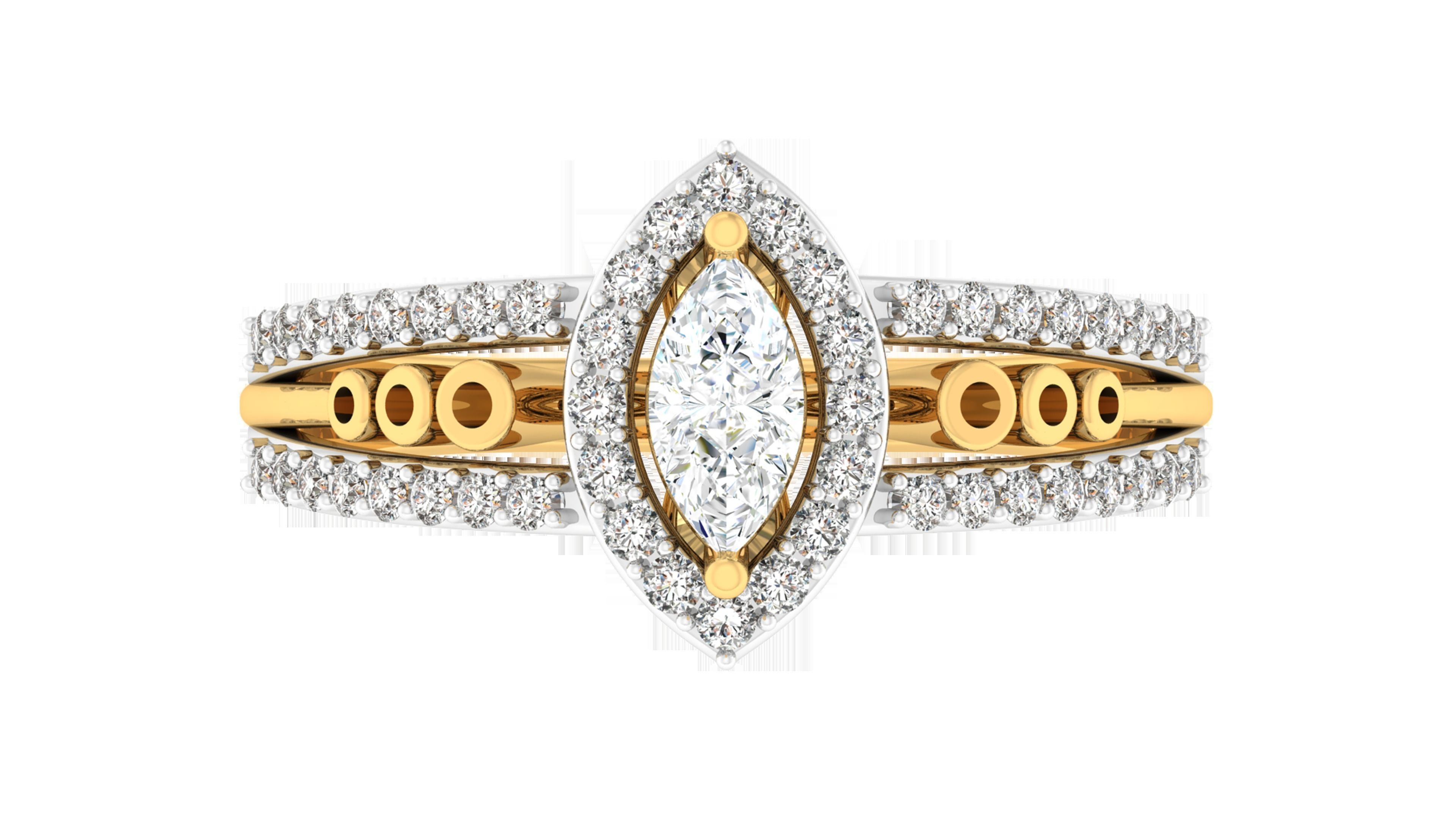 Solitaire ring model 3D print model_2