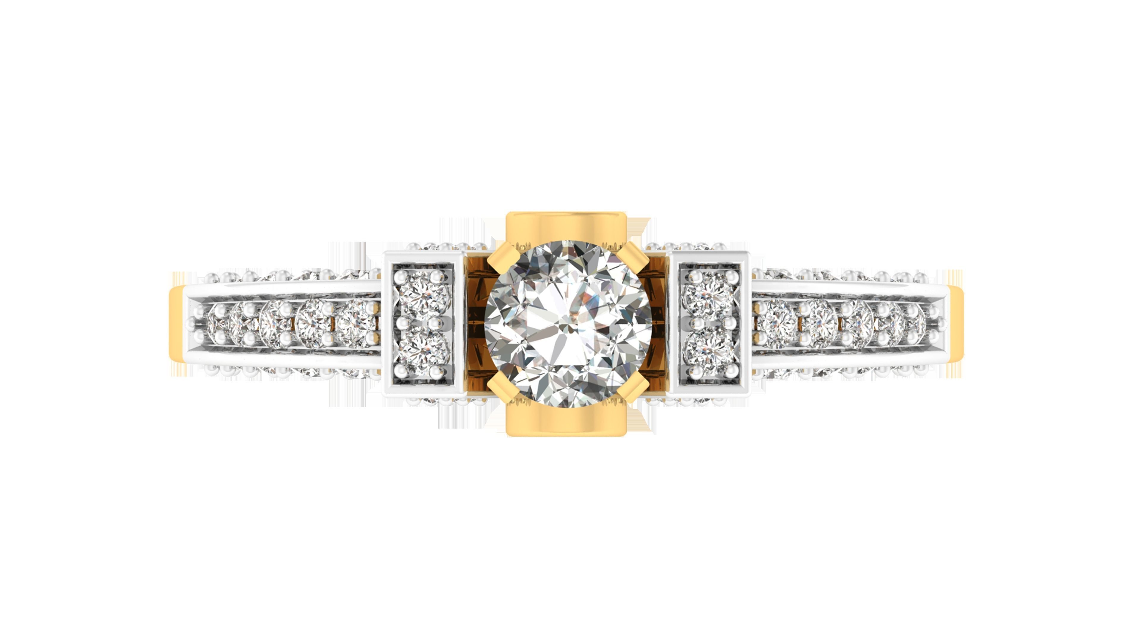 Solitaire ring model 3D print model_2