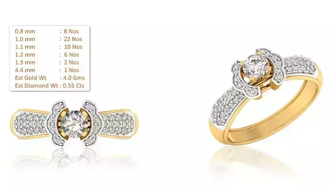 Solitaire ring model 3D print model