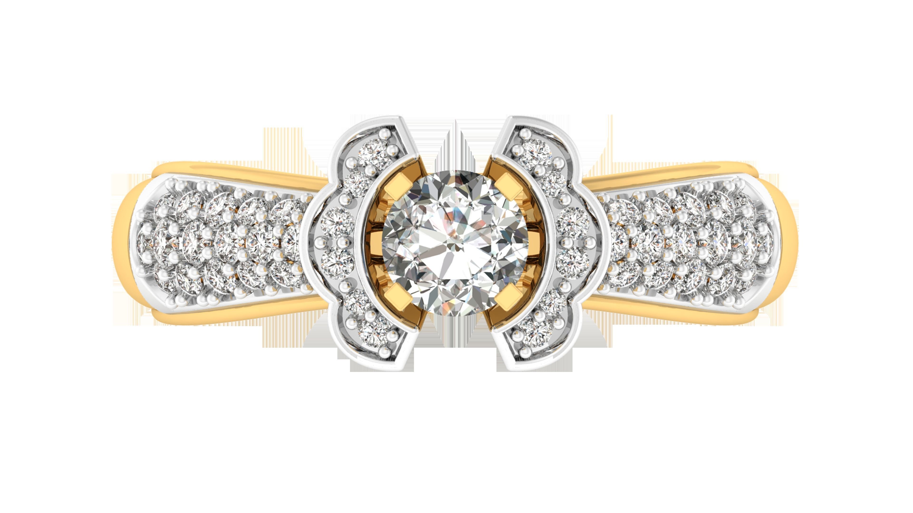 Solitaire ring model 3D print model_2