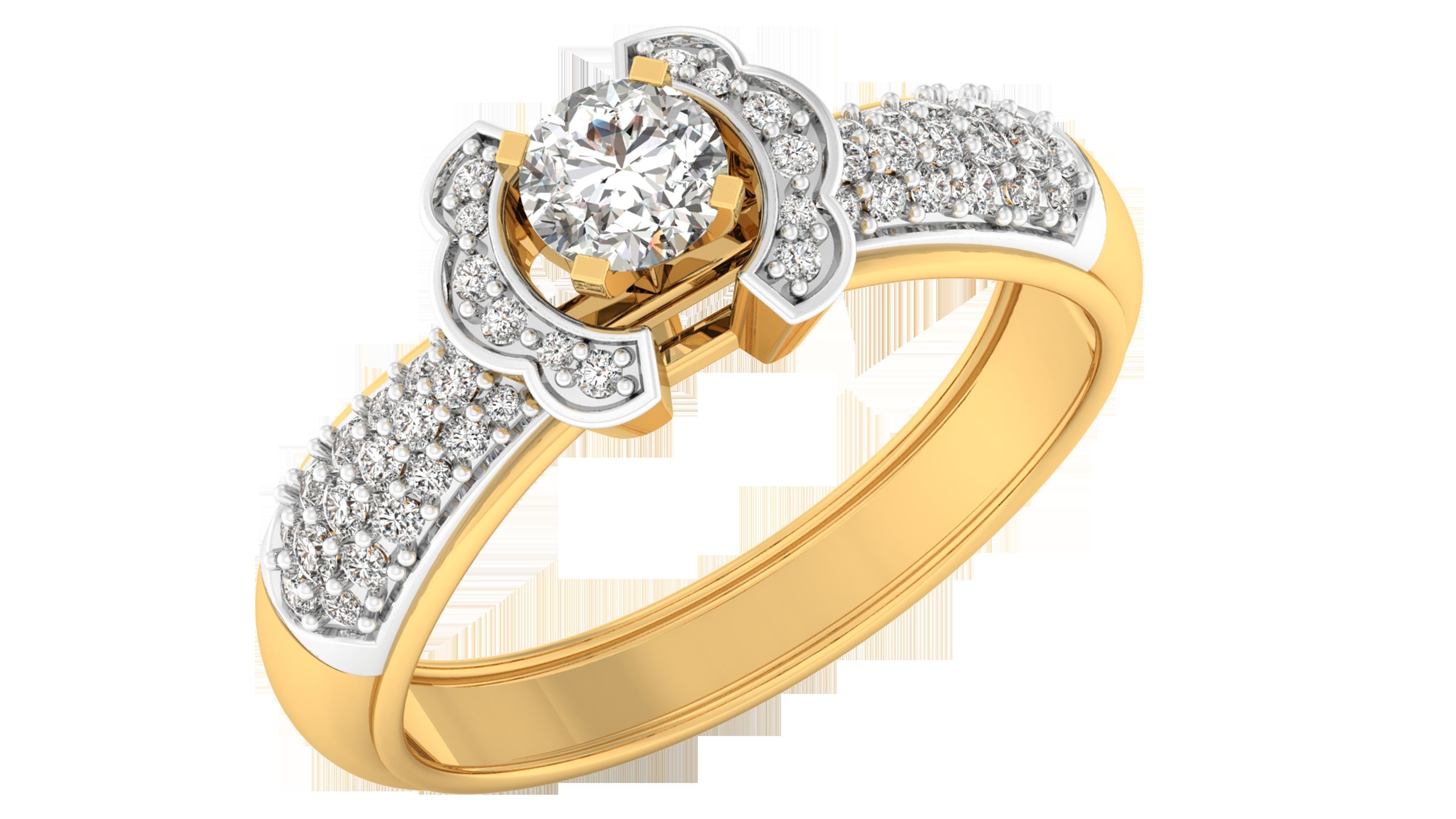 Solitaire ring model 3D print model_1