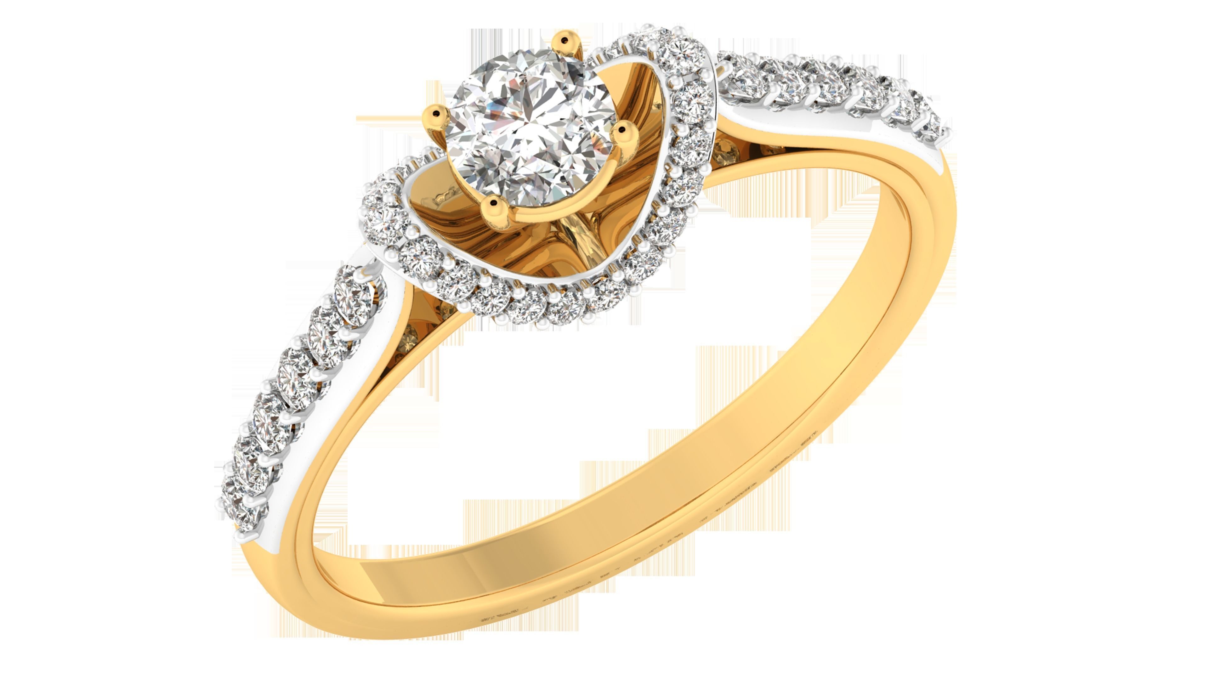 Solitaire ring model 3D print model_1