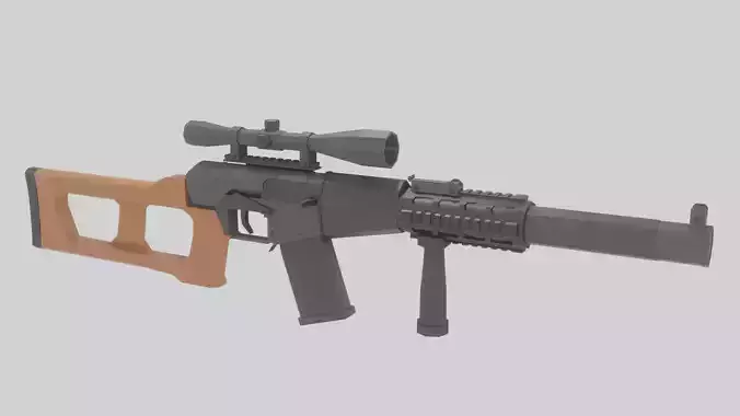 Low Poly VSS Vintorez Custom Free low-poly 3D model