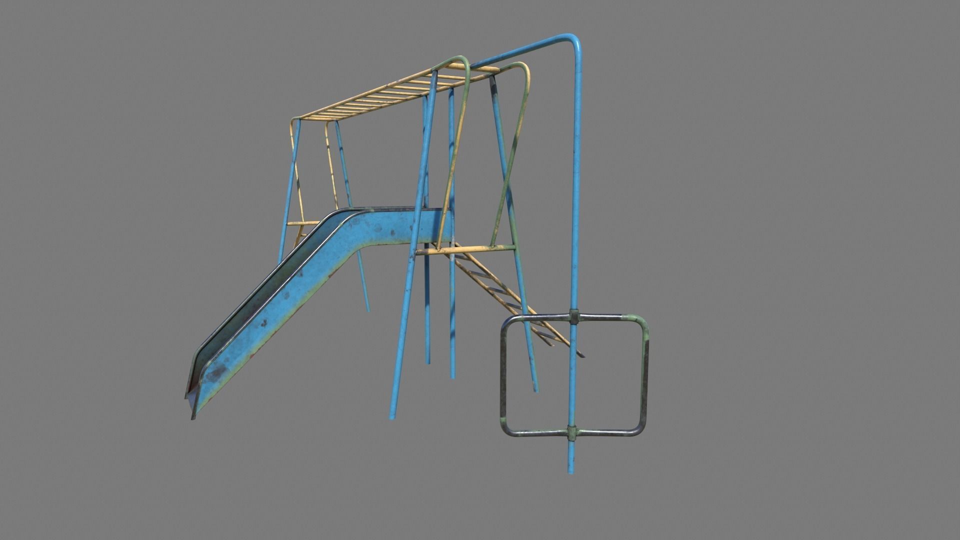 Old Climber with Slide Low-poly 3D model_2