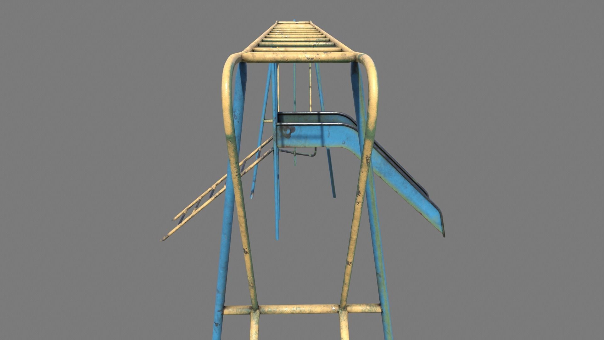 Old Climber with Slide Low-poly 3D model_6