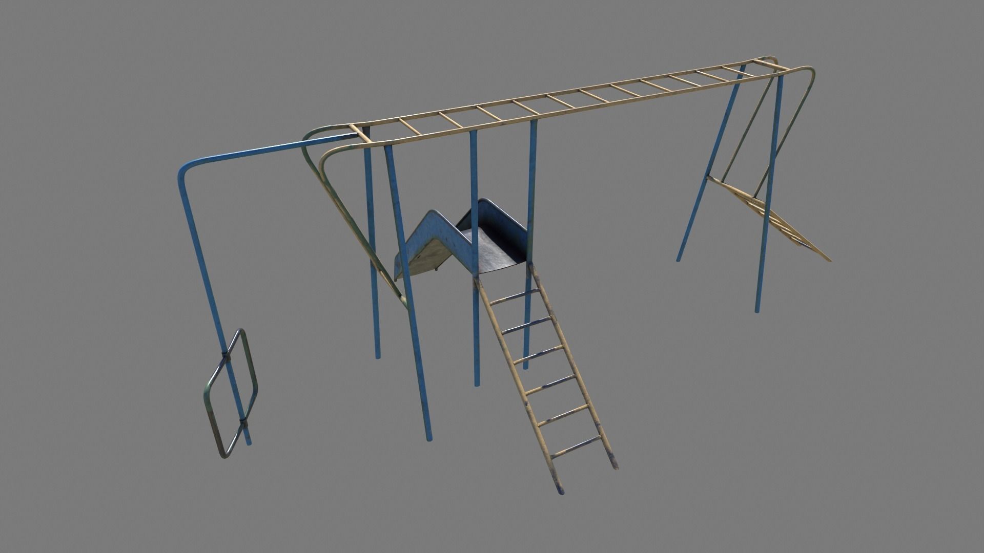 Old Climber with Slide Low-poly 3D model_4